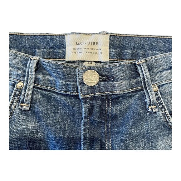 McGuire 32 Medium Wash Newton High Style 185d Skinny Jeans HEMMED 24" Inseam - Picture 5 of 8